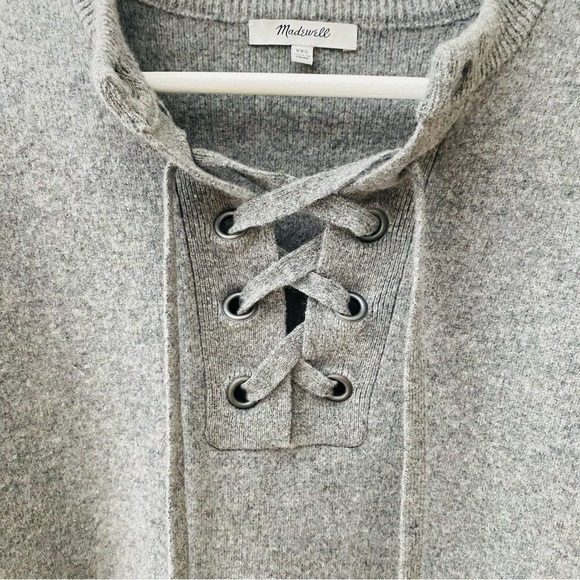 Madewell Lace-Up Pullover Sweater Gray Sz XXS - Picture 5 of 9